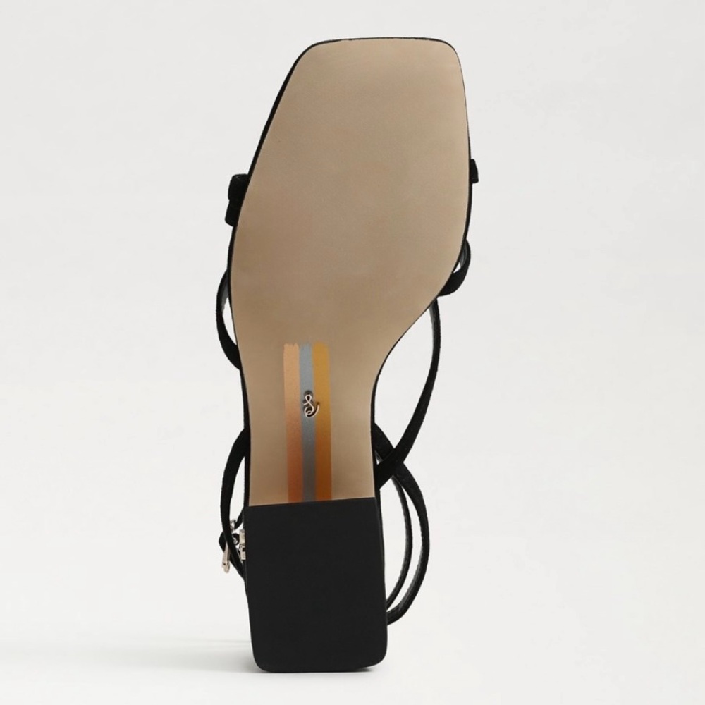 Sam Edelman Whitley Block Heel Sandal in black suede - Picture 7 of 10